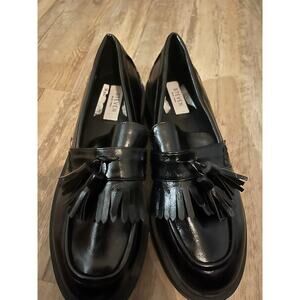 STEVEN New York Beryn Women's Kiltie Tassel Loafers Black Size 8.5 Slip-On Flats